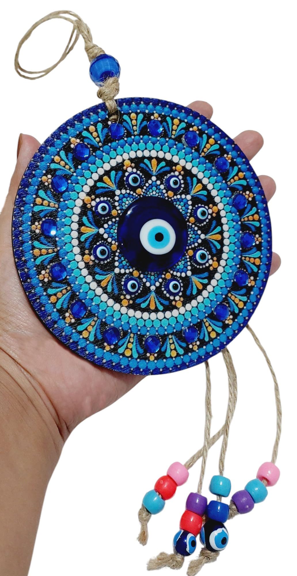 Handcrafted Evil Eye Wall Hanging for Home Decor ? Nazar Battu Protection Charm