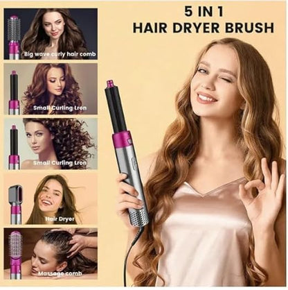 Muti-Functional 5 IN 1 Hair Styling Tool Detachable Hot Air Brush Hair Dryer with Comb