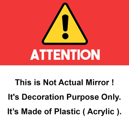 4 Big Square Silver 3D Acrylic Mirror Wall Sticker