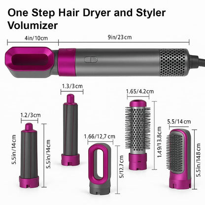 Muti-Functional 5 IN 1 Hair Styling Tool Detachable Hot Air Brush Hair Dryer with Comb