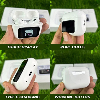 Smart Wireless Earbuds with LCD Touch Screen