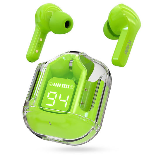 Crystal Portable LED Display Professional Clear Sound Wireless Earbuds