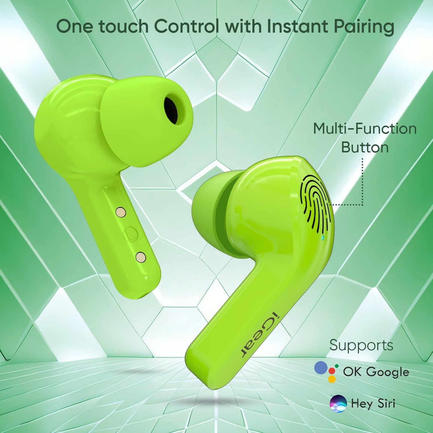 Crystal Portable LED Display Professional Clear Sound Wireless Earbuds
