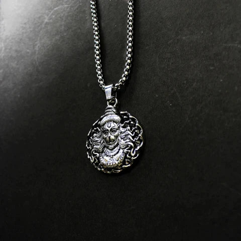 Hanuman Ji Pendant Oxodaised Silver Chain